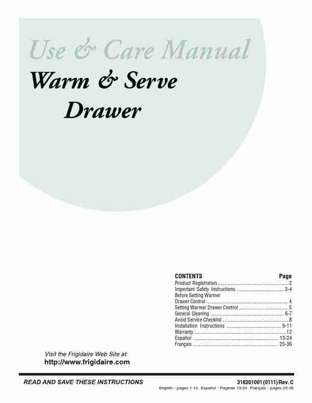 Frigidaire Food Warmer Warm Serve Drawer-page_pdf